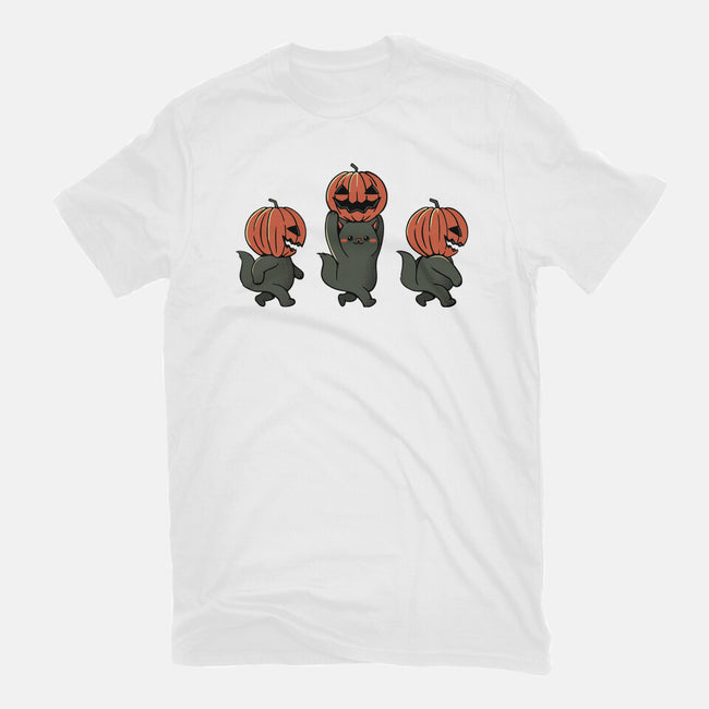 Halloween Pumpkin Kittens-Youth-Basic-Tee-tobefonseca