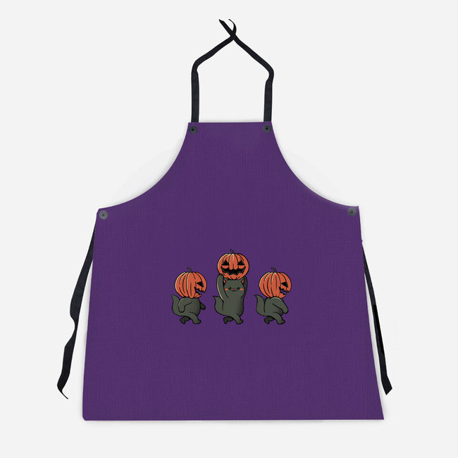 Halloween Pumpkin Kittens-Unisex-Kitchen-Apron-tobefonseca