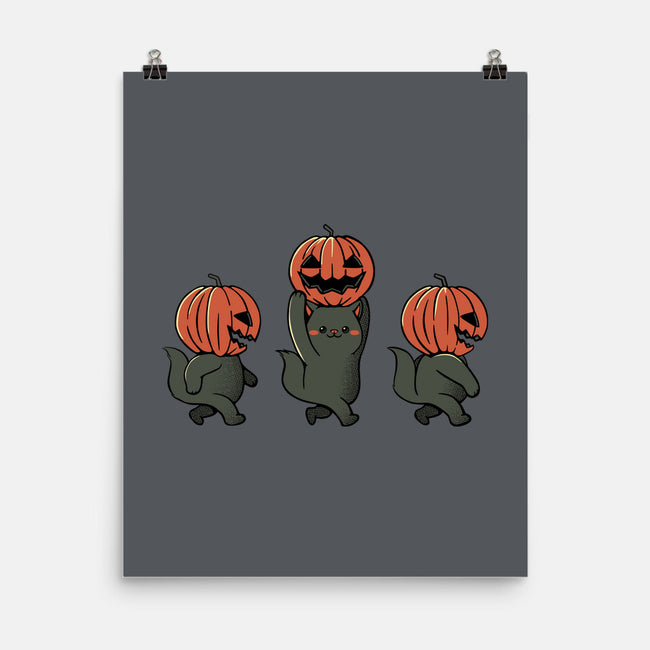 Halloween Pumpkin Kittens-None-Matte-Poster-tobefonseca