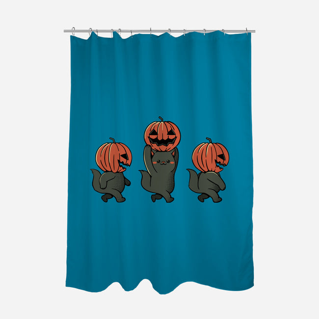 Halloween Pumpkin Kittens-None-Polyester-Shower Curtain-tobefonseca