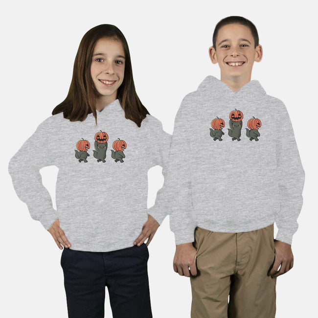 Halloween Pumpkin Kittens-Youth-Pullover-Sweatshirt-tobefonseca