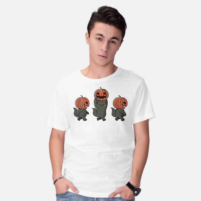 Halloween Pumpkin Kittens-Mens-Basic-Tee-tobefonseca