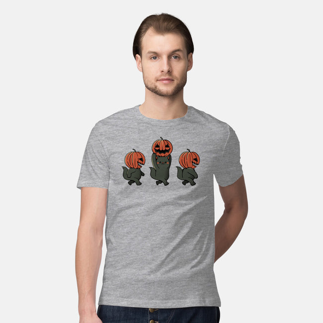 Halloween Pumpkin Kittens-Mens-Premium-Tee-tobefonseca