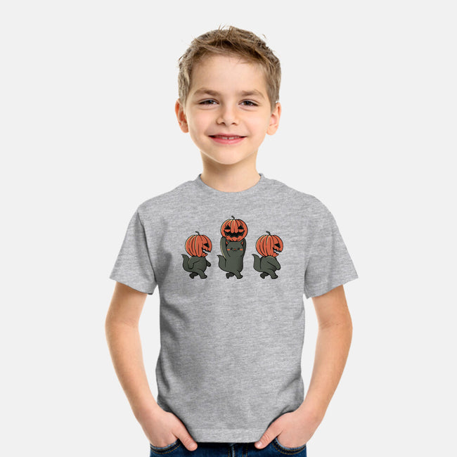 Halloween Pumpkin Kittens-Youth-Basic-Tee-tobefonseca