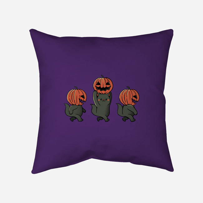 Halloween Pumpkin Kittens-None-Non-Removable Cover w Insert-Throw Pillow-tobefonseca