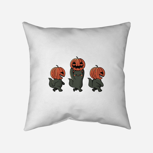 Halloween Pumpkin Kittens-None-Non-Removable Cover w Insert-Throw Pillow-tobefonseca