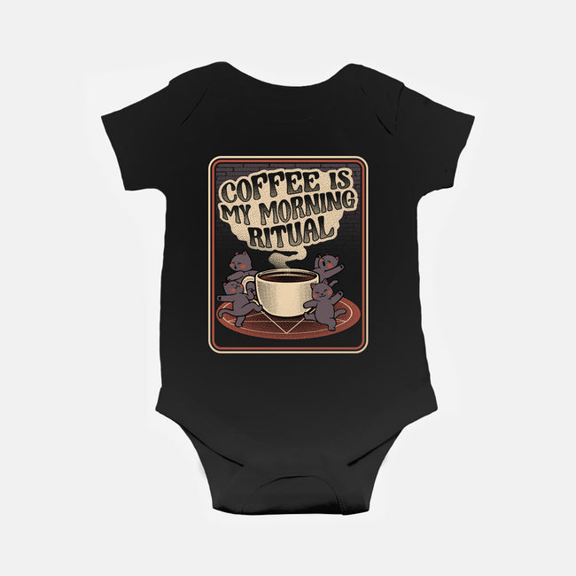 Coffee Morning Ritual Cats-Baby-Basic-Onesie-tobefonseca