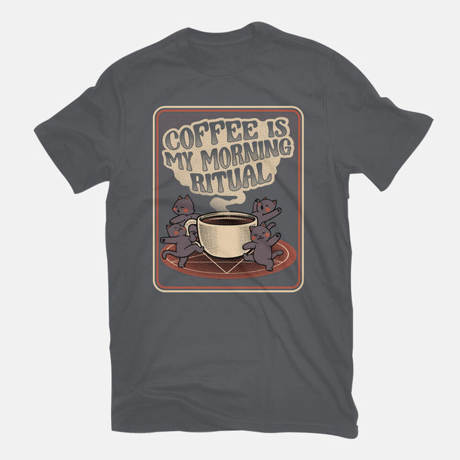 Coffee Morning Ritual Cats-Mens-Premium-Tee-tobefonseca