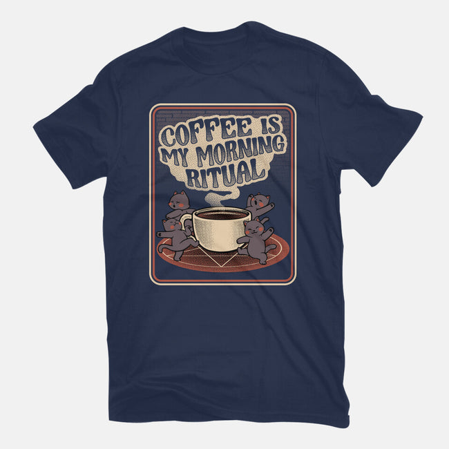 Coffee Morning Ritual Cats-Mens-Heavyweight-Tee-tobefonseca