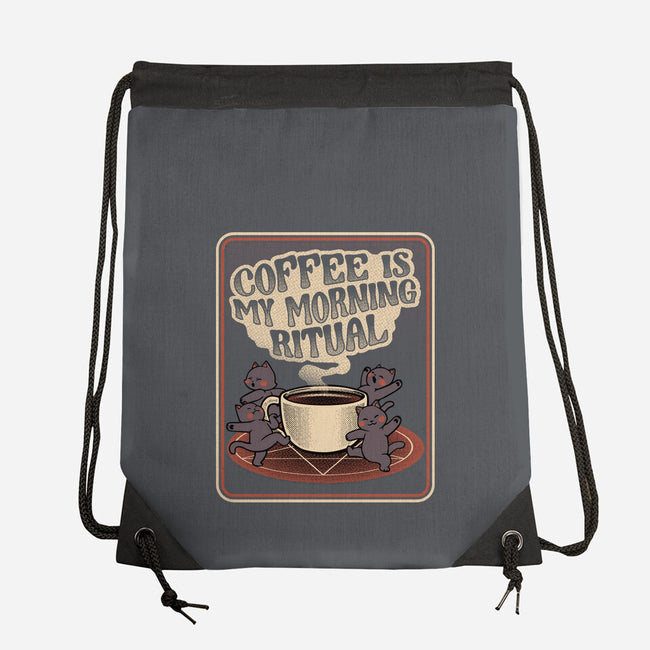 Coffee Morning Ritual Cats-None-Drawstring-Bag-tobefonseca