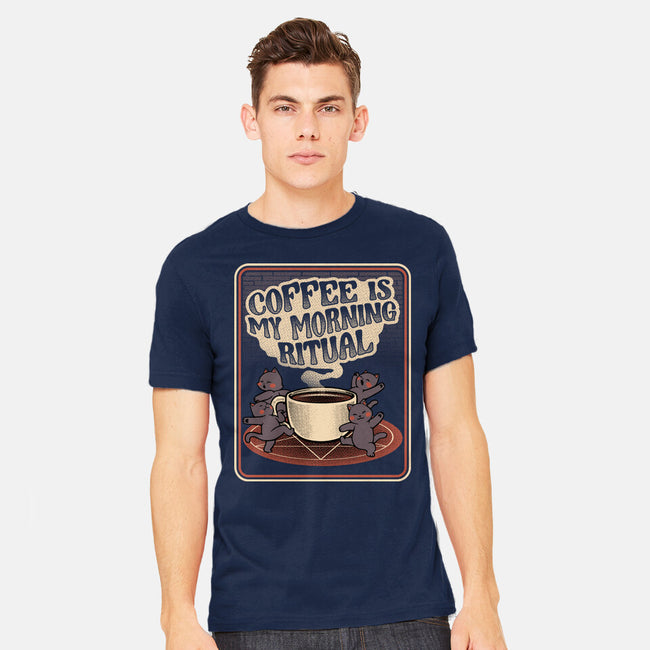 Coffee Morning Ritual Cats-Mens-Heavyweight-Tee-tobefonseca