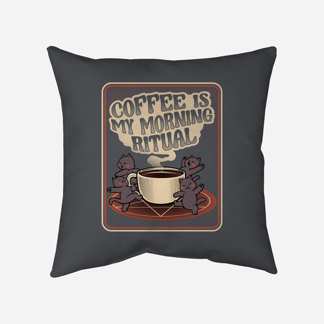 Coffee Morning Ritual Cats-None-Non-Removable Cover w Insert-Throw Pillow-tobefonseca