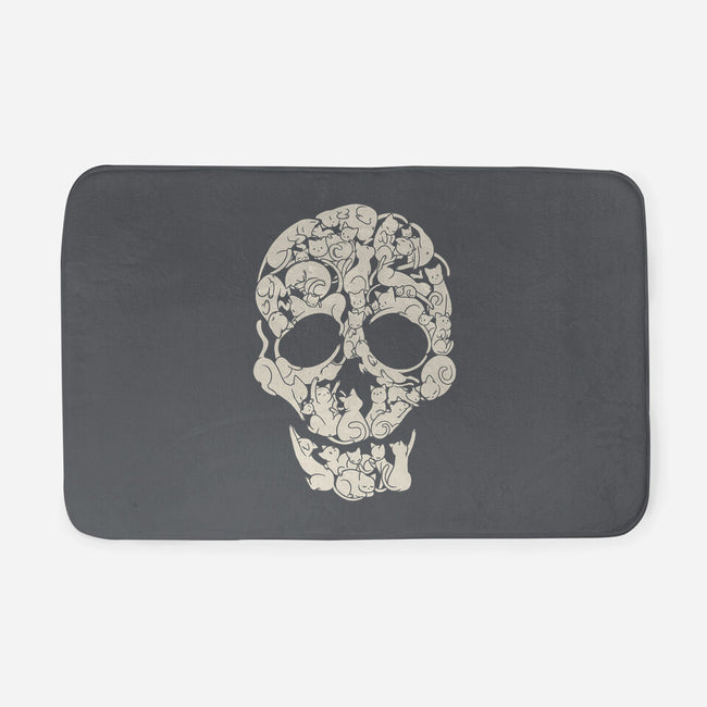 Cat Skeleton Skull-None-Memory Foam-Bath Mat-tobefonseca