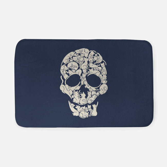 Cat Skeleton Skull-None-Memory Foam-Bath Mat-tobefonseca