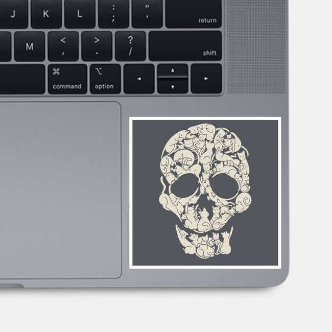 Cat Skeleton Skull-None-Glossy-Sticker-tobefonseca