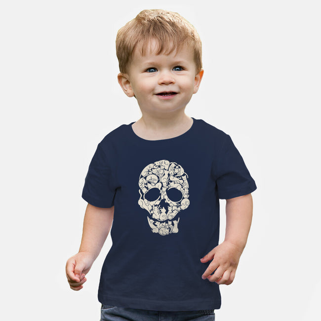 Cat Skeleton Skull-Baby-Basic-Tee-tobefonseca