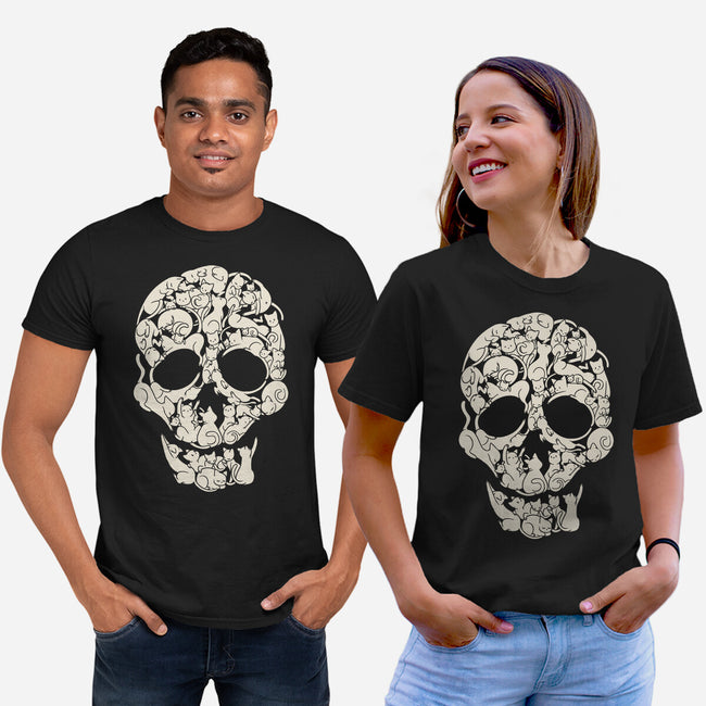 Cat Skeleton Skull-Unisex-Basic-Tee-tobefonseca