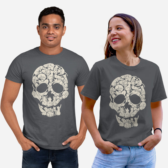 Cat Skeleton Skull-Unisex-Basic-Tee-tobefonseca