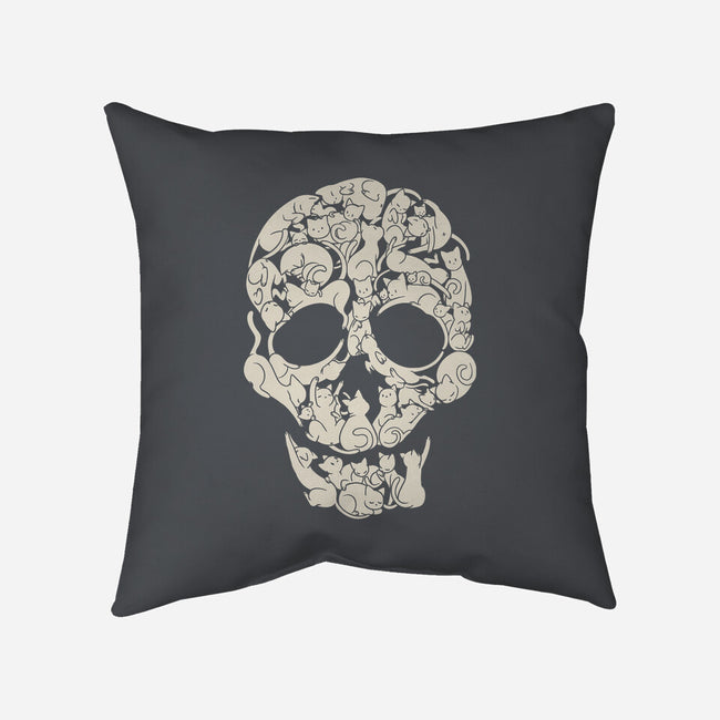 Cat Skeleton Skull-None-Removable Cover-Throw Pillow-tobefonseca