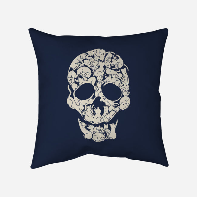 Cat Skeleton Skull-None-Removable Cover-Throw Pillow-tobefonseca