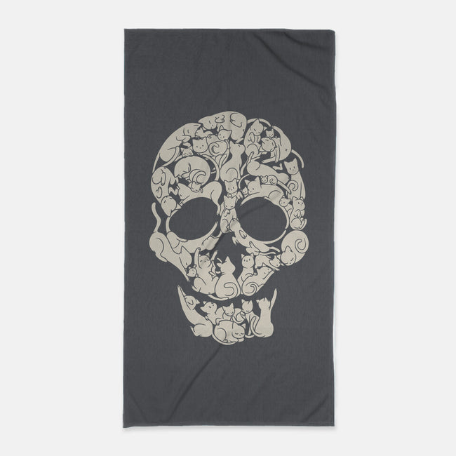 Cat Skeleton Skull-None-Beach-Towel-tobefonseca