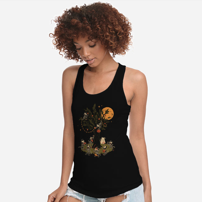 Black Cats Tree-Womens-Racerback-Tank-tobefonseca