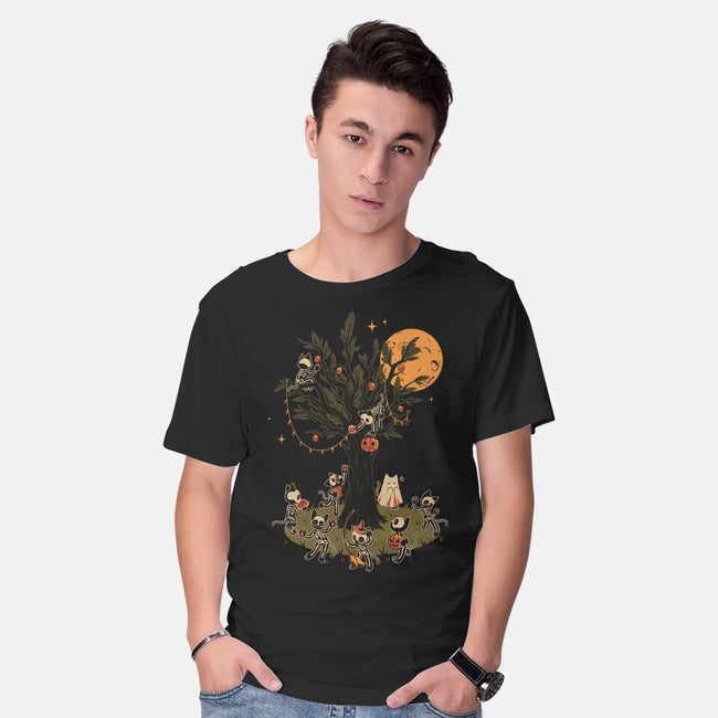 Black Cats Tree-Mens-Basic-Tee-tobefonseca