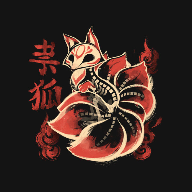 Ghost Kitsune-Womens-V-Neck-Tee-ricolaa