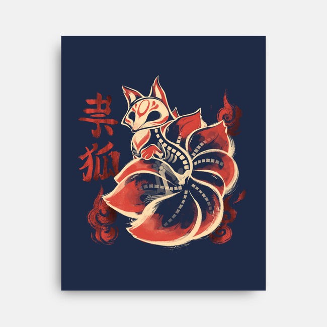 Ghost Kitsune-None-Stretched-Canvas-ricolaa