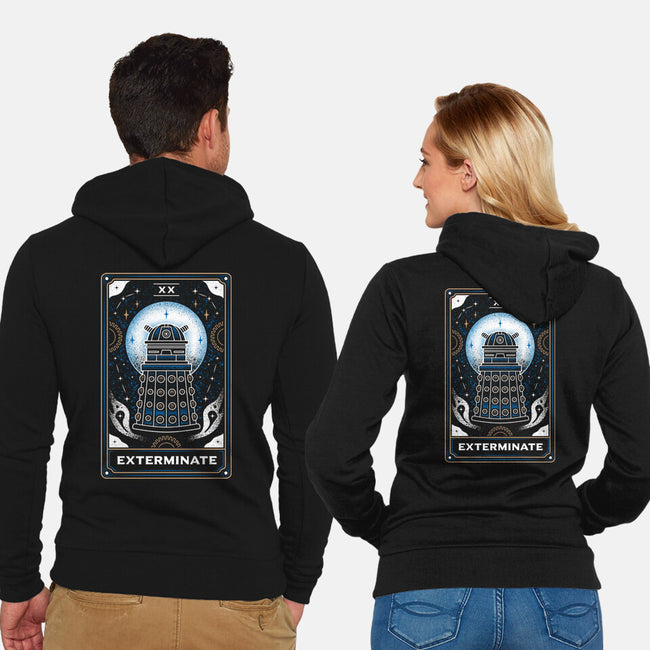 Exterminate Tarot Card-Unisex-Zip-Up-Sweatshirt-Logozaste