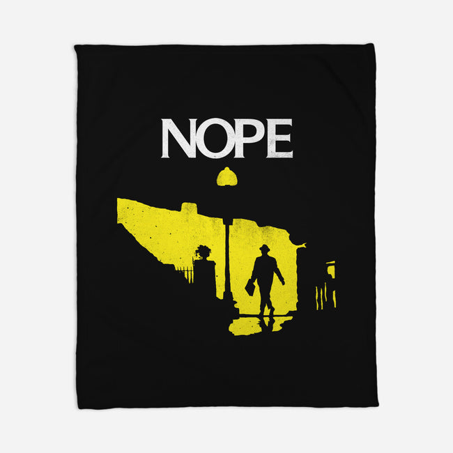 Possessed Nope-None-Fleece-Blanket-rocketman_art