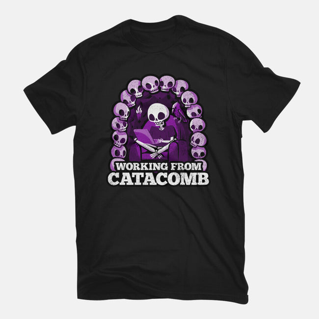 Working From Catacomb-Womens-Basic-Tee-Aarons Art Room