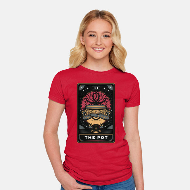 The Pot Tarot Card-Womens-Fitted-Tee-Logozaste