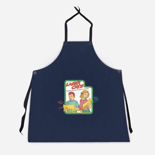 Laser Cats Destroy-Unisex-Kitchen-Apron-hbdesign