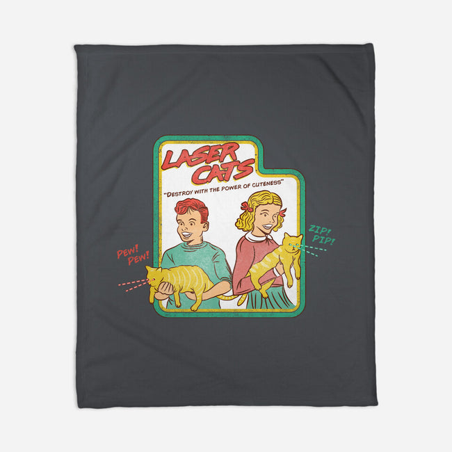 Laser Cats Destroy-None-Fleece-Blanket-hbdesign