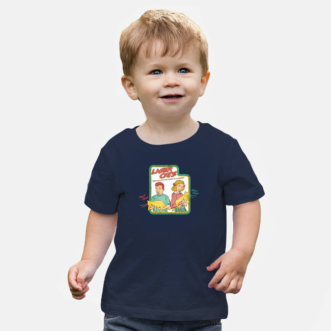 Laser Cats Destroy-Baby-Basic-Tee-hbdesign