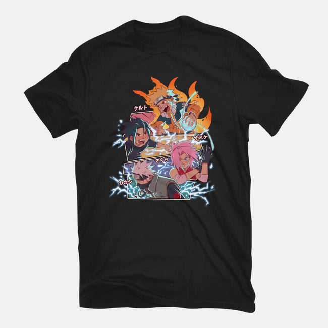 Naruto Battle-Womens-Fitted-Tee-jacnicolauart