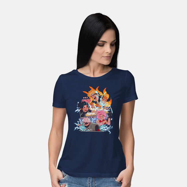 Naruto Battle-Womens-Basic-Tee-jacnicolauart