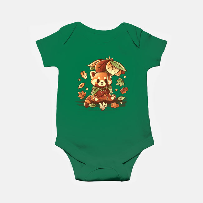 Red Panda Leaf Umbrella-Baby-Basic-Onesie-NemiMakeit