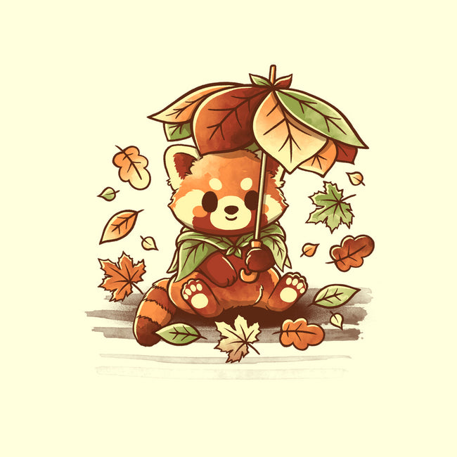 Red Panda Leaf Umbrella-None-Stretched-Canvas-NemiMakeit