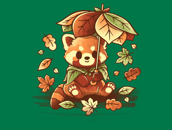 Red Panda Leaf Umbrella