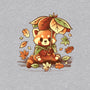 Red Panda Leaf Umbrella-Womens-Fitted-Tee-NemiMakeit