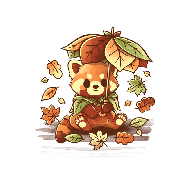 Red Panda Leaf Umbrella-None-Polyester-Shower Curtain-NemiMakeit