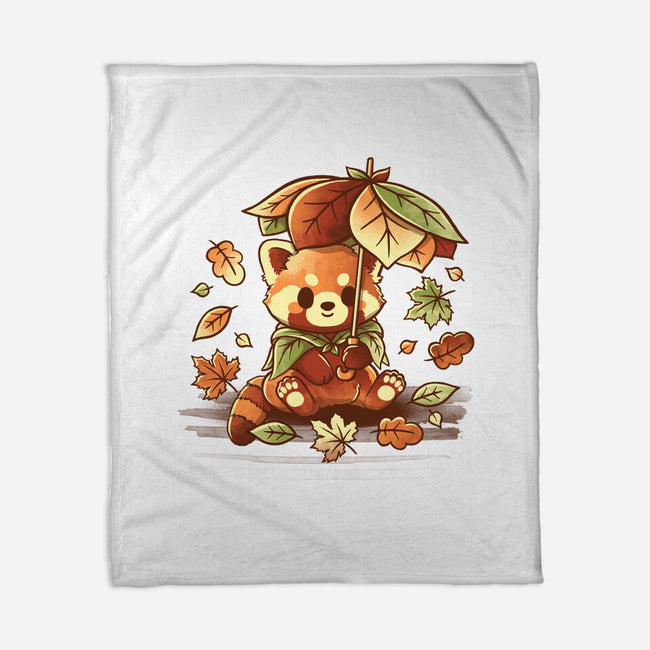 Red Panda Leaf Umbrella-None-Fleece-Blanket-NemiMakeit