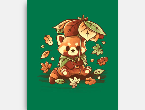 Red Panda Leaf Umbrella