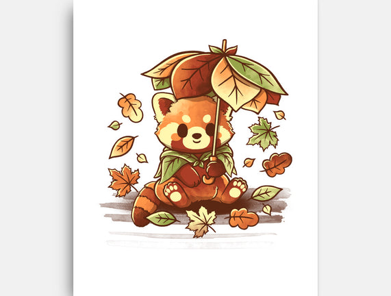 Red Panda Leaf Umbrella