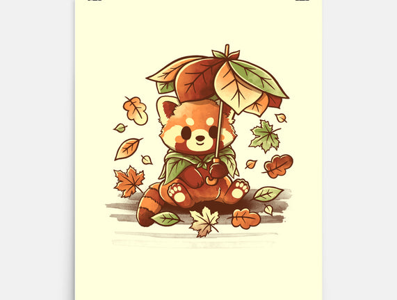 Red Panda Leaf Umbrella