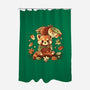 Red Panda Leaf Umbrella-None-Polyester-Shower Curtain-NemiMakeit