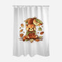 Red Panda Leaf Umbrella-None-Polyester-Shower Curtain-NemiMakeit