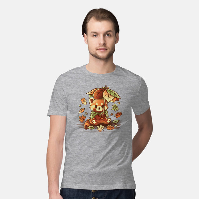 Red Panda Leaf Umbrella-Mens-Premium-Tee-NemiMakeit